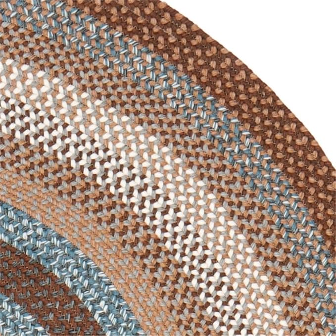 SAFAVIEH Washable Rug Outdoor Braided Collection - 6' x 8' Oval, Brown & Multi, Handmade & Reversible, Non-Shedding & Easy to Clean, Ideal for Patio, Backyard, Mudroom (BRD313A)