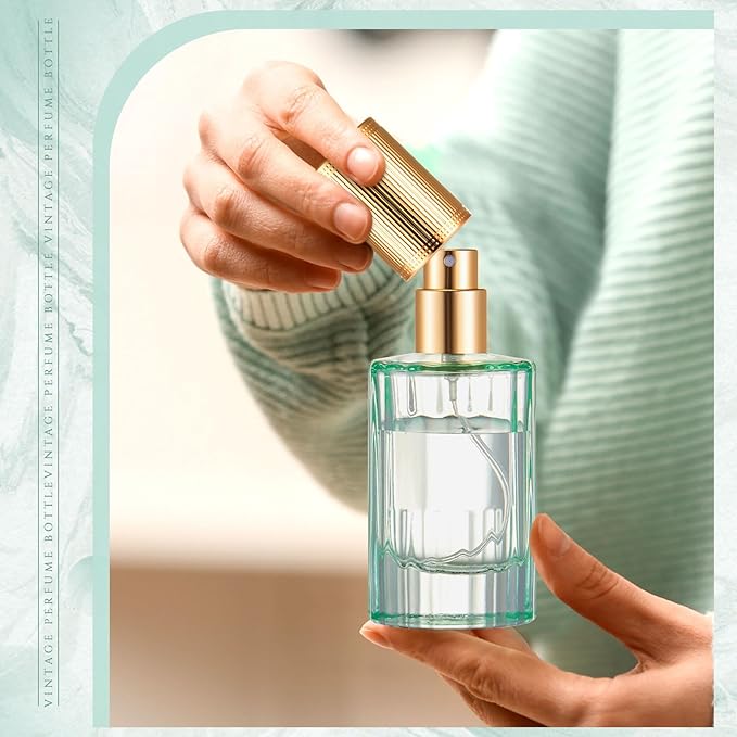 6 Pcs 30/50/100ml Empty Glass Perfume Bottles Bulk Pack for Perfume Makers Refillable Atomizer Cologne Bottles DIY Vintage Fragrance Packaging Glass Bottling Supplies (Colorful,30 ml)