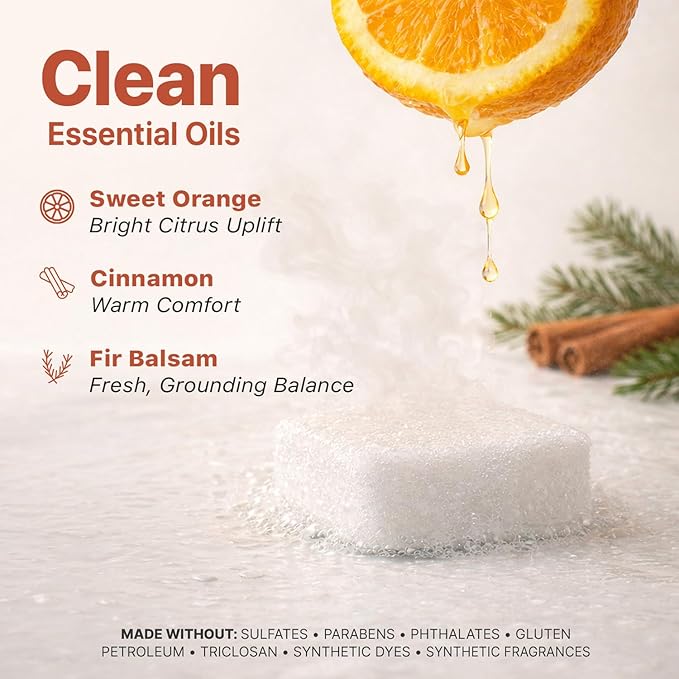 Shower Steamers Aromatherapy - USA Made with Natural Ingredients, Relaxation Gifts for Women & Men, Self Care Spa Day Essentials, Large Shower Tablets with Orange & Fir Essential Oil