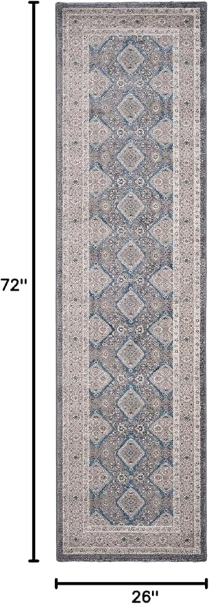 SAFAVIEH Sofia Collection Runner Rug - 2'2" x 6', Light Grey & Beige, Vintage Oriental Distressed Design, Non-Shedding & Easy Care, Ideal for High Traffic Areas in Living Room, Bedroom (SOF366B)