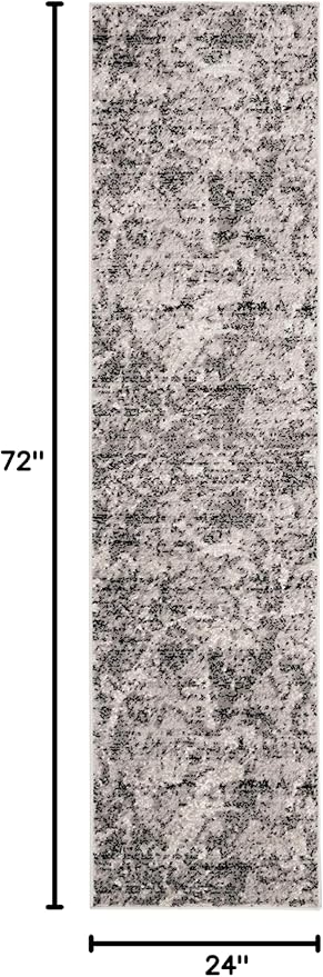 SAFAVIEH Skyler Collection 2' x 6' Charcoal/Ivory SKY186L Modern Abstract Non-Shedding Living Room Entryway Hallway Bedroom Foyer Accent Runner Rug