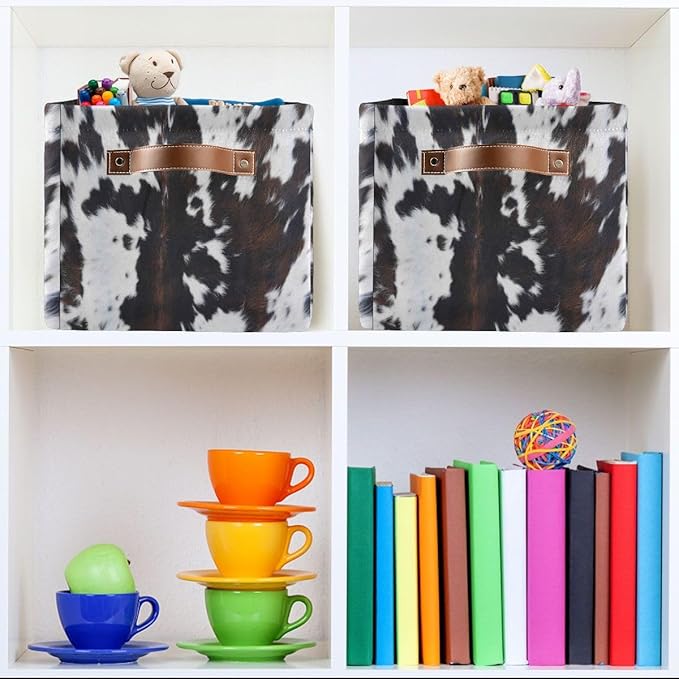 Cow Rectangular Storage Basket Organizer Bin Shelf Baskets For Clothes Gifts For Home Office Dorm