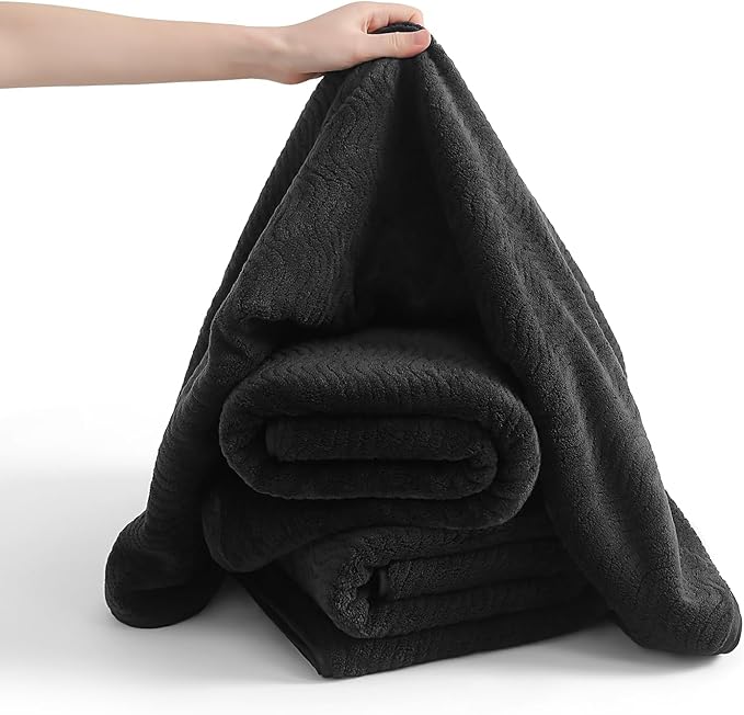 4 Piece Extra Large Bath Towel 35"x70" Oversized Bath Sheet Black Bath Towel Set for Bathroom Ultra Soft Cozy Highly Absorbent Quick Dry Bathroom Towel for Spa Gym Hotel,Shower Towel for Daily Use