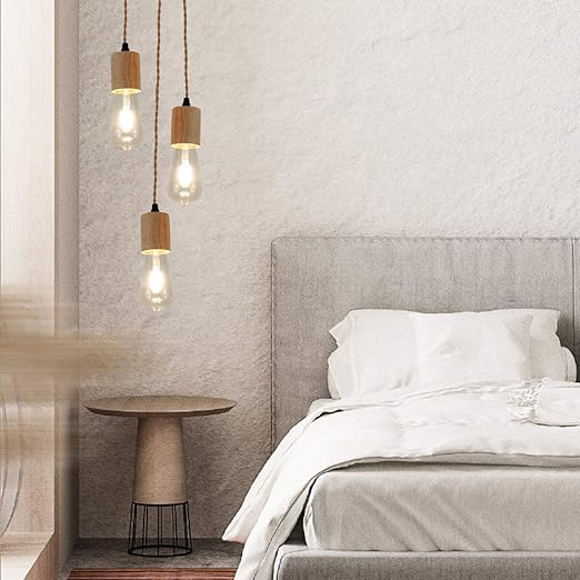 Arturesthome Industrial Pendant Light Cord with Dimmable Switch, 9.8FT Vintage Hanging Light Plug in Lamp Cord with Twisted Nylon Rope Lights Socket E26 E27 for Farmhouse Lamp Cable Retro DIY