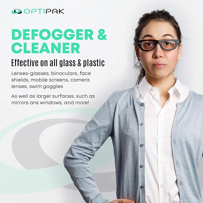 Anti Fog Microfiber Cleaning Cloth for Glasses — Individually Wrapped Microfiber Lens Cleaning Cloth for Eyeglasses, Lenses, Binoculars, Face Shields, Ski Masks or Swim Goggles (1 Count)