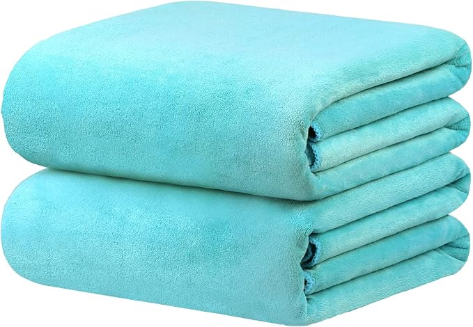 Microfiber Bath Sheet Towels for Adult, 2 Pack, 40" x 80", Oversized Bathroom Towel with Hanging Loop, Soft Super Absorbent, Fast Drying, Perfect for Sauna, Sport, Fitness, Yoga, Aquamarine