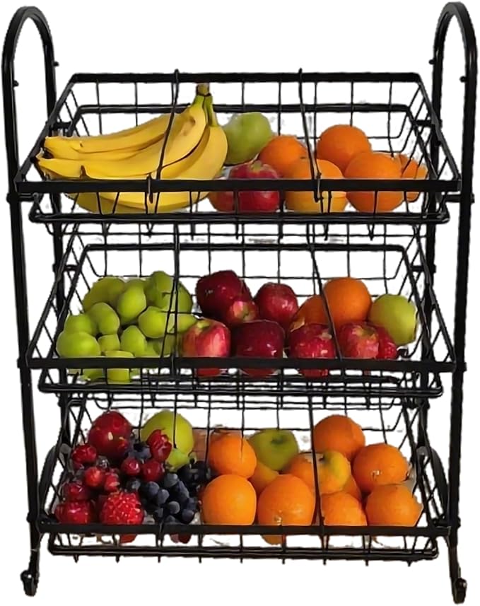 Stackable Candy Display Rack|Stackable Candy Organizer|Multi-Function Snack Rack&Shelf for Chips |Perfect Display Solution for Stores (Black, Large)