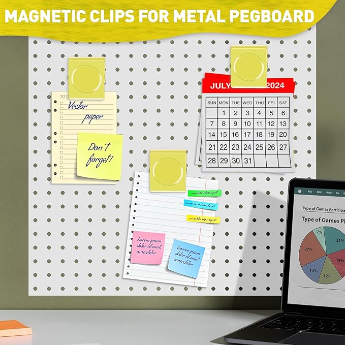 Grtard Strong Magnetic Clips, 2.2 Inch Extra Large Magnetic Clips Heavy Duty, 8Pack Magnet Clip for Fridge, Clip Magnets for Refrigerator, Whiteboard, Classroom, Kitchen, Office Organizer (Yellow)