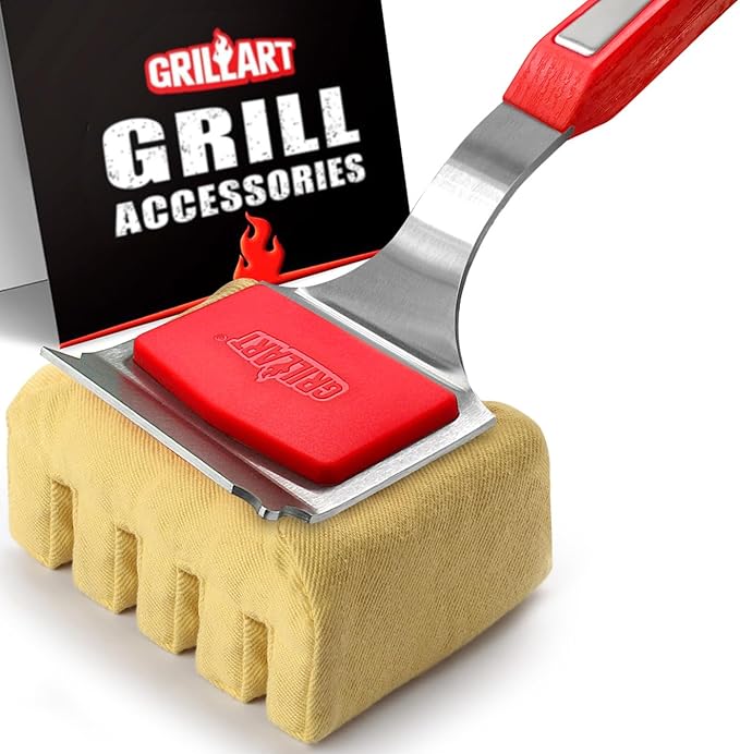 Bristle-Free BBQ Grill Brush Replacement Head – Heavy-Duty Scraper Tool for Cast Iron & Stainless Steel Grates, Safe & Durable Barbecue Cleaner with Seamless Fit Design