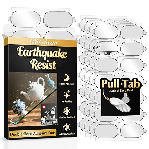 Upgraded Mounting Putty with Pull Tab, Removable Museum Tape Sticky Double Sided Adhesive Dots No Trace for Poster, 182 Pcs 0.6" x 1.38"