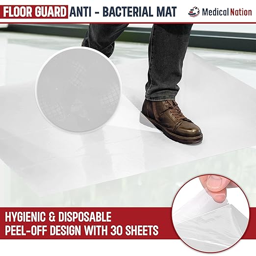Sticky Mat - 18" x 36" - 120 White Sheets (Pack of 4 Mats - 30 Sheets per Mat) for Clean Rooms, Construction, Medical Facilities, Laboratories, Hospitals and Pets - Tacky Adhesive Mats