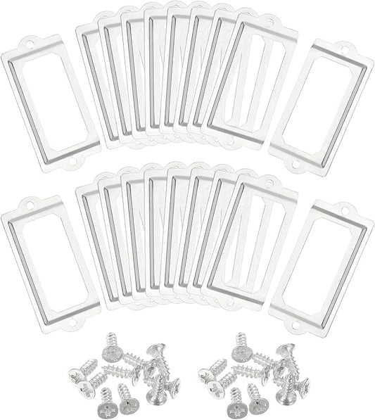 uxcell Metal Label Holders, 70x33mm 40pcs File Name Card Tag Label Holder Frame for Office Library Drawer Cabinet Shelves, Silver Tone
