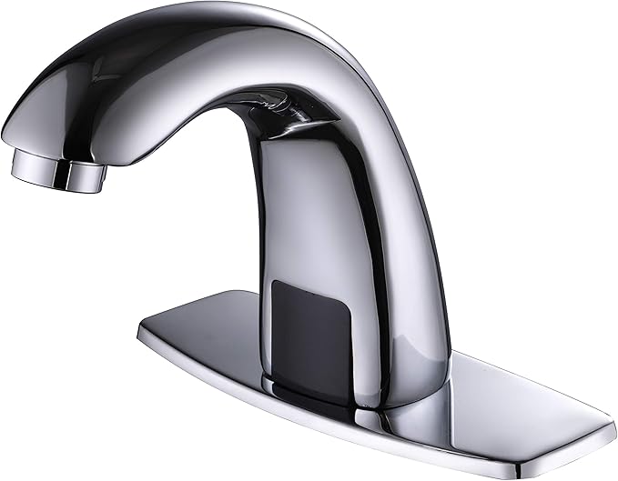 Charmingwater Touchless Bathroom Sink Faucet, Motion Automatic Sensor Faucet with Hole Cover Plate, Chrome