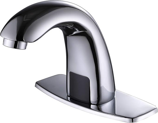 Charmingwater Touchless Bathroom Sink Faucet, Motion Automatic Sensor Faucet with Hole Cover Plate, Chrome