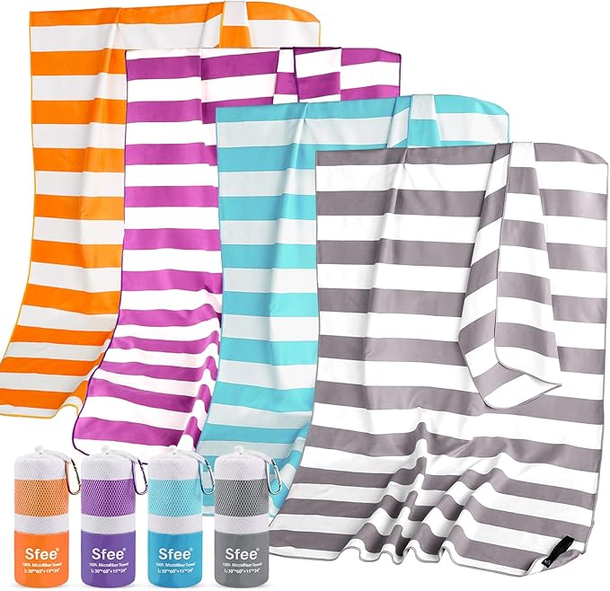 2 in 1 Microfiber Oversized Beach Towel, Quick Dry Towel Travel Towel Camping Towel Super Absorbent Compact Lightweight Sports Gym Towels for Beach,Gym, Hiking, Pool, Backpacking, Bath, Yoga