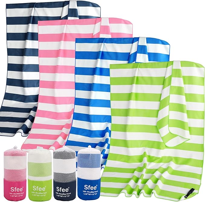 2 in 1 Microfiber Oversized Beach Towel, Quick Dry Towel Travel Towel Camping Towel Super Absorbent Compact Lightweight Sports Gym Towels for Beach,Gym, Hiking, Pool, Backpacking, Bath, Yoga
