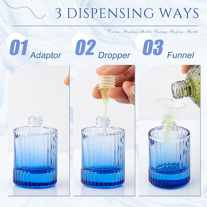 6 Pcs 30/50/100ml Empty Glass Perfume Bottles Bulk Pack for Perfume Makers Refillable Atomizer Cologne Bottles DIY Vintage Fragrance Packaging Glass Bottling Supplies (Multicolor,30 ml)