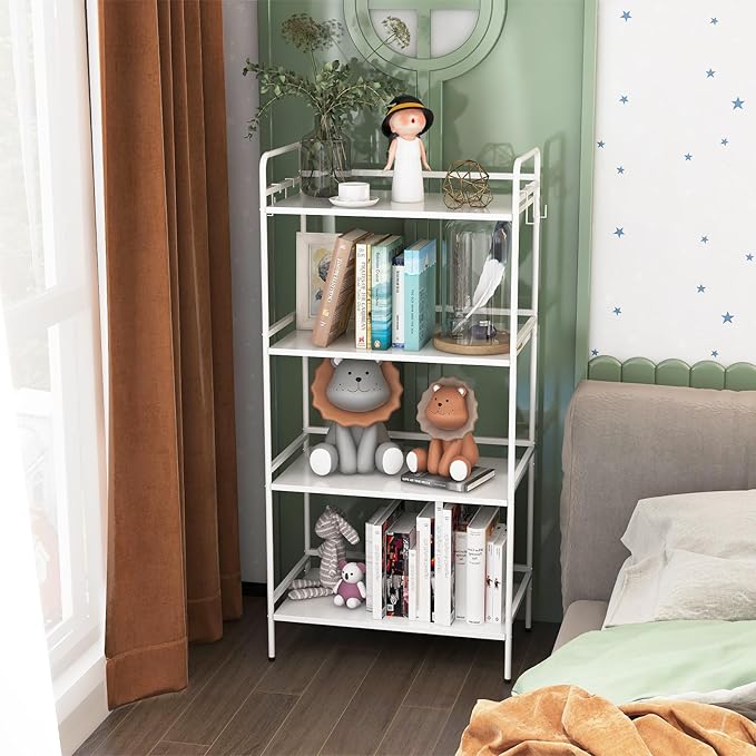 HDANI Storage Shelves, 4-Tier Metal Storage Rack with Shelf,Shelf Organizer,Garage Standing Shelving Unit for Laundry,Bathroom,Kitchen,Pantry, Closet,23.6''W X 13.8''D X 50 H''H,White