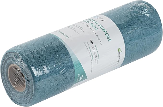 Clean Tek Professional 11.8 x 11.8 Inch Microfiber Towel Rolls, 300 Reusable Towel Rolls - Tear Away, Perforated, Teal Microfiber Cleaning Roll, For All The Cleaning Tasks