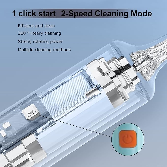 Electric Cleaning Brush with Electric Bottle Cleaner Set and Straw Brush,Suitable for Kitchen Brush and Baby Bottle Brush.Waterproof IPX65(Blue)