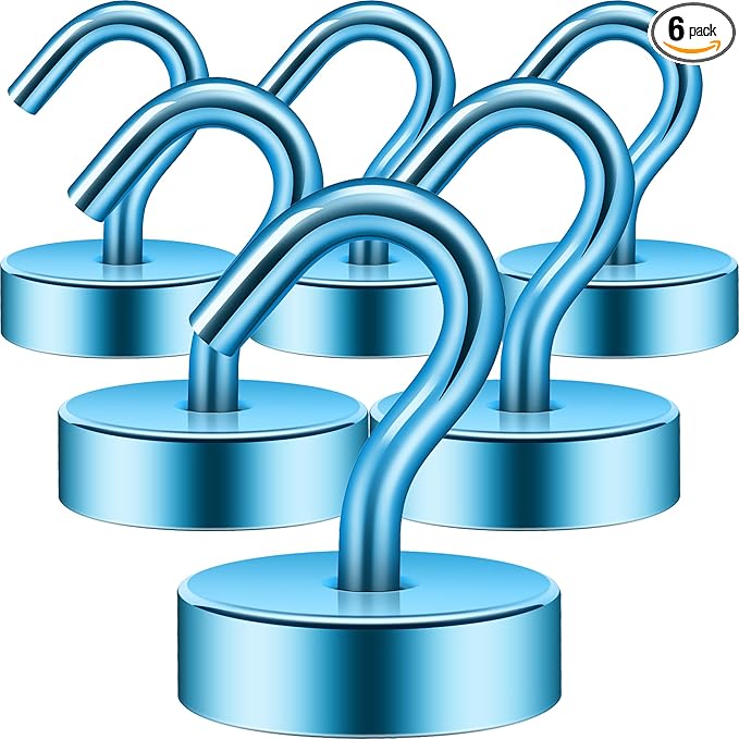 Neosmuk Magnetic Hooks, Cruise Ship Essentials, 40lb+ Heavy Duty Magnetic Hooks for Cruise Cabins, Refrigerator, Grill, Hanging, and Travel | Extra Strong Must-Haves Magnet Hook,RoyalBlue