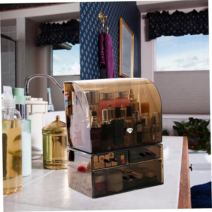 Acrylic Desktop Storage Box Transparent Cosmetic Organizer Cover for Makeup Jewelry and Accessories Stylish and for Tidy Spaces