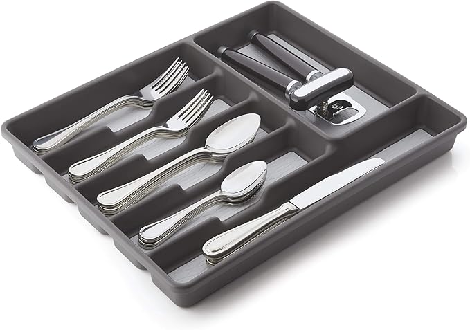 Copco Basics 6 Compartment Organizer, Charcoal Gray/Light Gray