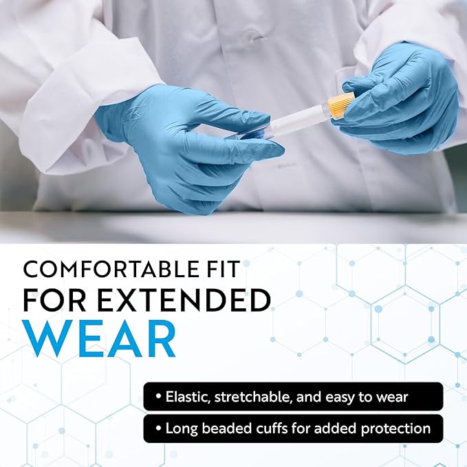 Nitrile Medical Exam Gloves: Powder-Free, Non-Sterile, 5 mil Disposable Glove, Blue