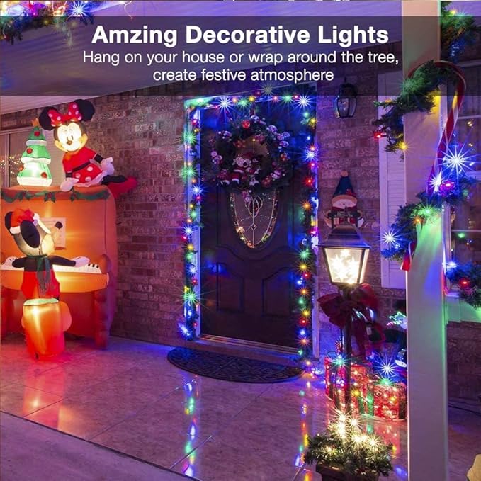 Hopolon Easter Mini String Lights, 2 Pack 13ft 50Count Incandescent Christmas Lights Connectable, Waterproof Fairy Lights for Garden Xmas Tree Wreath Party Spring Easter Decoration (Multicolor 2 pcs)