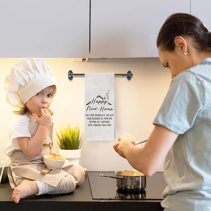 Friendship Gifts Kitchen Towels, I Wish You Lived Next Door Decorative Hand Towels for Bathroom Kitchen, Bestie Gifts for Women Dish Tea Towel Drying Cloth, 16x24 Inch