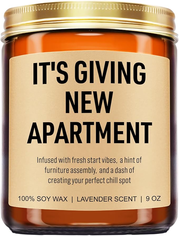 Funny Housewarming Candle, New Apartment Gifts, First Apartment, 1st Apt. Must Haves - Cute House Warming Gifts New Home for Men, Women, Couples - Closing Presents for Home Buyers - 9 oz