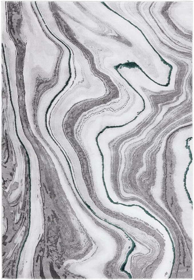 SAFAVIEH Craft Collection 2' 3" x 4' Grey / Green CFT819Y Modern Abstract Non-Shedding Entryway Living Room Foyer Bedroom Accent Rug
