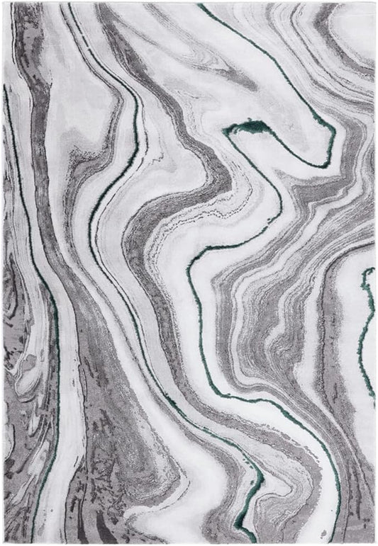 SAFAVIEH Craft Collection 2' 3" x 4' Grey / Green CFT819Y Modern Abstract Non-Shedding Entryway Living Room Foyer Bedroom Accent Rug