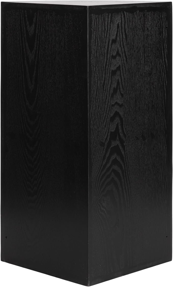 Kate and Laurel Elloree Modern Corner Shelf Cabinet for Storage and Display, 16 x 11 x 24, Black and Natural, Transitional Corner Storage for Use as Living Room Shelving or Bedroom Storage Design