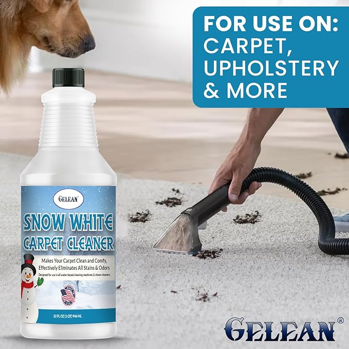 Carpet Cleaner Shampoo - MADE IN USA - Concentrate Carpet Cleaner & Deodorizer - Pet Stain And Odor Remover - Rug Extracting Shampoo, Upholstery, and Machine Use - Fresh Scent (32 Fl oz)