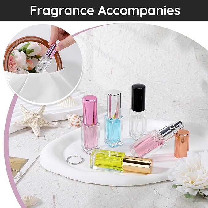 Segbeauty 20pcs 0.17oz Mini Spray Bottles Empty, Glass Perfume Bottles Refillable, 5ml Portable Travel Perfume Atomizer Fine Mist, Bulk Small Travel Cologne Sprayer Refill Bottle with Transfer Tool