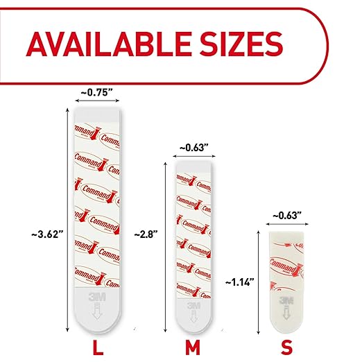 Command Indoor Large Replacement Strips, Holds up to 5 lb, 20 Adhesive Strips, Damage-Free Wall Hanging, Re-Hang Large Hooks for Home Decor and Wall Decor