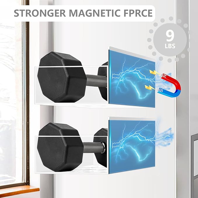 Magnetic Spice Rack Organizer for Fridge Seasoning Organizer for Kitchen storage with Screw Magnetic Shelf for Refrigerator and Oven (6pack-White)