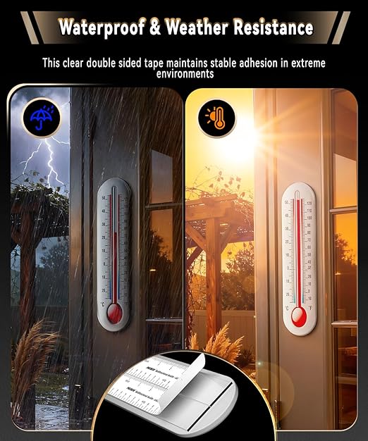 Double Sided Tape Heavy Duty with Dual Measurement Scale (CM/INCH), No Residue Clear Invisible Nano Tape mounting for Wall Hanging Posters, Rug,Decor