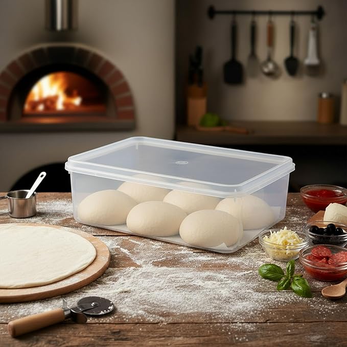 2 Set Pizza Dough Proofing Box,Stackable BPA Free Food Storage Containers,Sourdough Bread Proofer,Mixing Bowls with Lids,Pizza Accessories