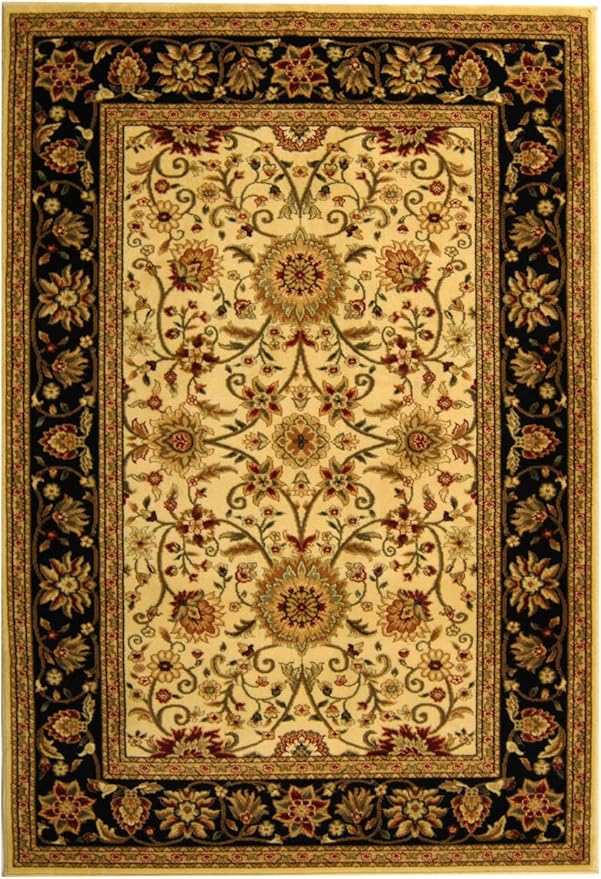 SAFAVIEH Lyndhurst Collection Area Rug - 5'3" x 7'6", Ivory & Black, Traditional Oriental Design, Non-Shedding & Easy Care, Ideal for High Traffic Areas in Living Room, Bedroom (LNH212B)