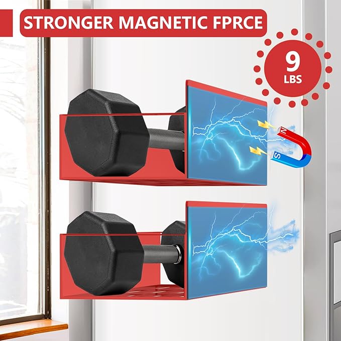 Magnetic Spice Rack Organizer for Fridge Seasoning Organizer for Kitchen storage with Screw Magnetic Shelf for Refrigerator and Oven (6pack-Red)