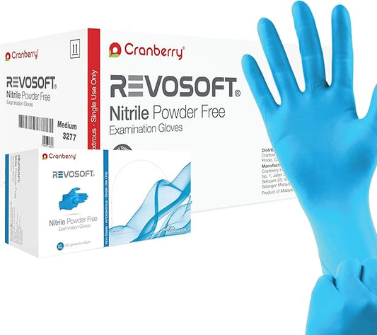 Cranberry CR3275 RevoSoft Nitrile Powder Free Exam Gloves, Disposable, 2.8 mil,