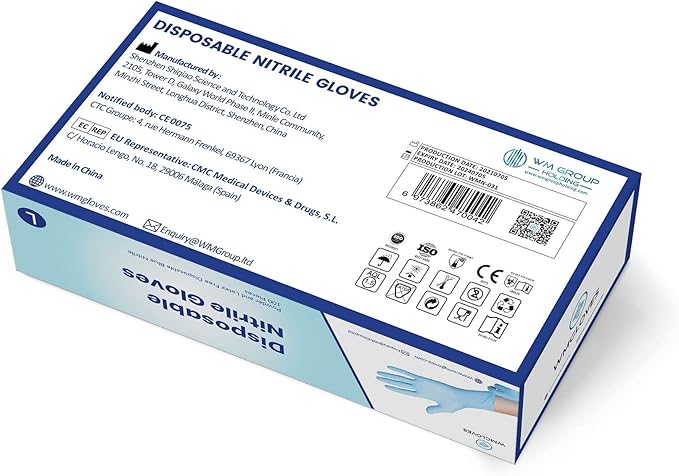 Disposable Nitrile -Small- Powder Free, Rubber Latex Free, Non Sterile- Soft with Textured Tips -Blue-Small