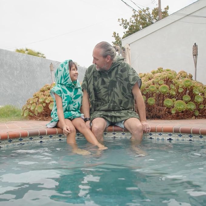 COR Surf Poncho Changing Towel Robe with Hood and Front Pocket for Kids, Doubles Up As Beach Towel and Blanket - Kailua