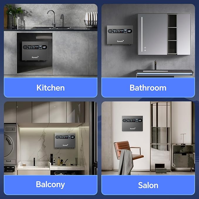 Ranein 8kW Tankless Electric Water Heater, 240V on Demand Instant Endless Water Heater with LED Temperature Display for Bathroom and Kitchen sink