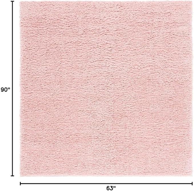 SAFAVIEH Lindsay Shag Collection Area Rug - 5'3" x 7'6", Pink, Contemporary Design, Ideal for High Traffic Areas in Living Room, Bedroom & Dining Room (LNS560U-5)