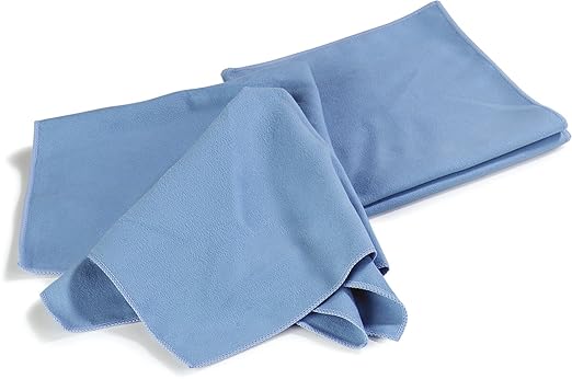 Carlisle FoodService Products 3633314 Flo-Pac Polyester/Polyimide Blend Microfiber Fine Polishing Cloth, 16" Length x 16" Width, Blue (Case of 12)