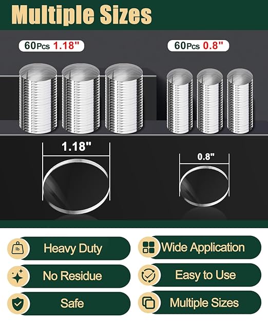 0.8 "&1.18" Glue Clear Dots Double Sided Removable, Poster Sticky Tack for Walls No Damage, Mounting Putty for Hanging Pictures, Dashboard Accessories, Home Crafts, 120 Pcs