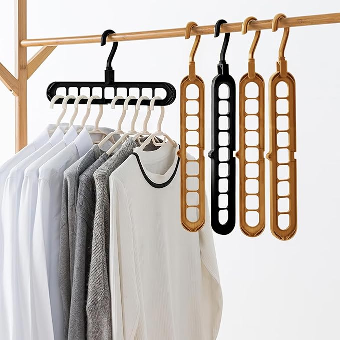 Closet Organizers and Storage,College Dorm Room Essentials, Multifunctional Organizer Magic Space Saving Hangers with 9 Holes Storage Organization for Wardrobe